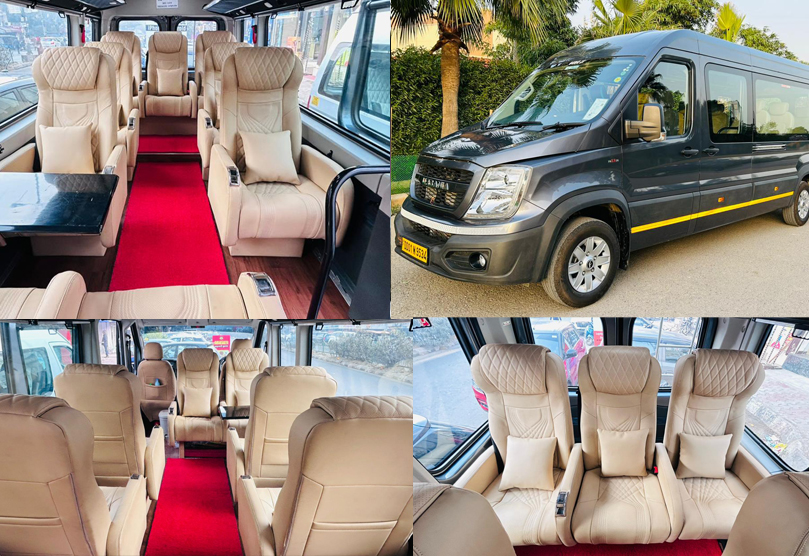 10 seater force urbania van with 1x1 modified seats hire in delhi