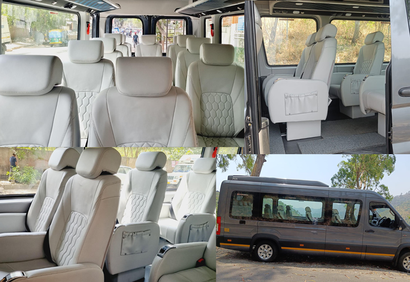 12 seater force urbania van with 1x1 modified seats hire in delhi