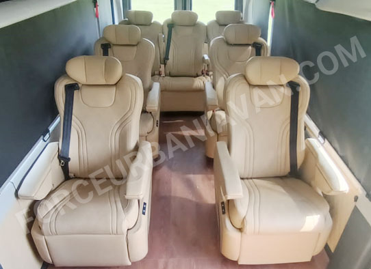 force urbania rent with reclining seats hire delhi