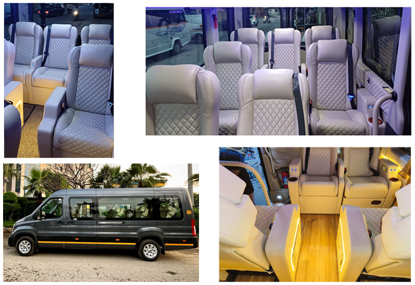 8 seater force urbania van with 1x1 modified seats hire in delhi