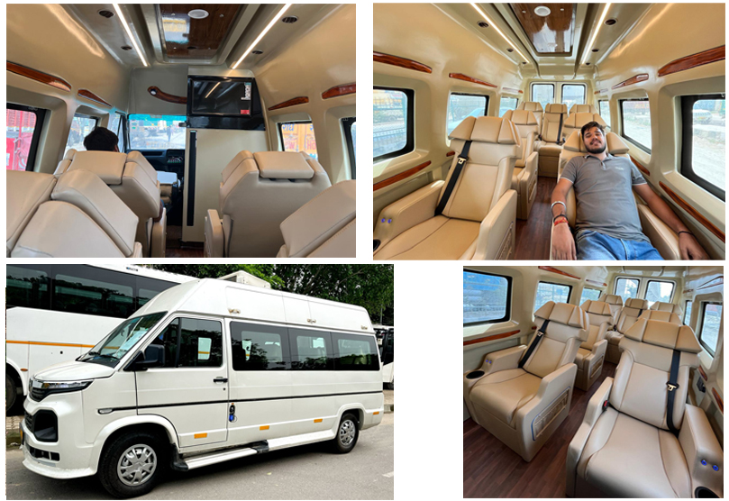 7+1 seater tata winger mini traveller with 1x1 modified seats hire in delhi