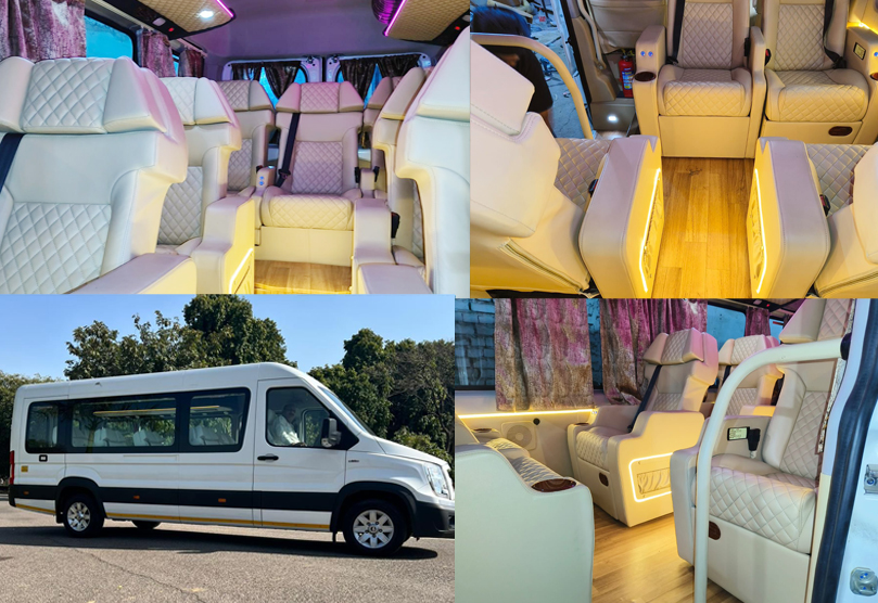 9 seater force urbania van with 1x1 modified seats hire in delhi